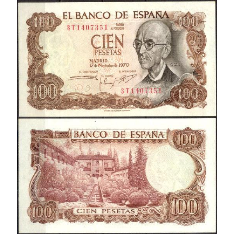 Іспанія / Spain 100 Peset 1970 Pick 152 UNC