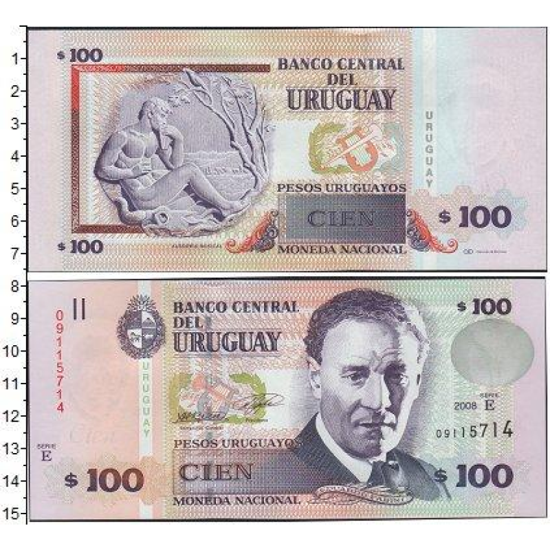 Уругвай / Uruguay 100 Pesos 2015(2018) Pick NEW UNC Уругвай / Uruguay 100 Pesos 2015(2018) Pick NEW UNC