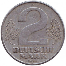 Монета 2 марки. 1957 рік, НДР. (Г)