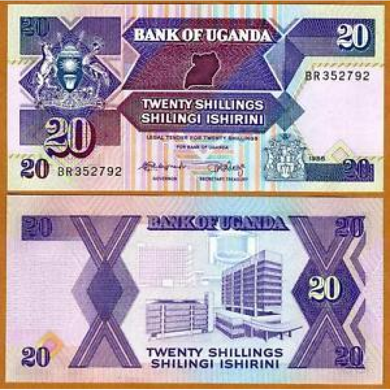 Уганда/Uganda 20 shilings 1988 Pick 29 UNC Уганда/Uganda 20 shilings 1988 Pick 29 UNC