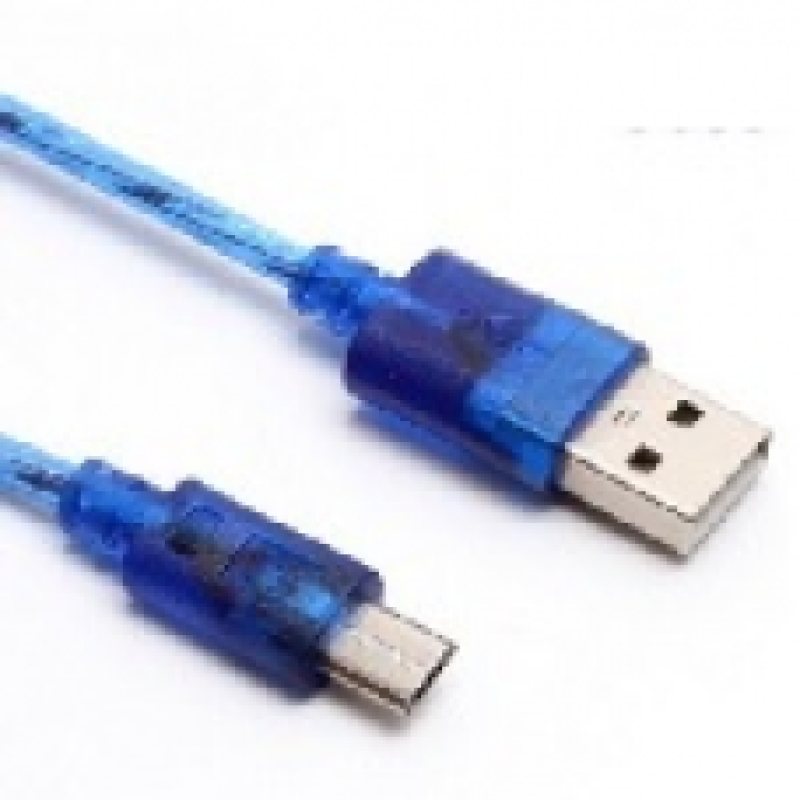 Кабель USB 2.0 (AM/Micro 5 pin) 5м, прозорий синій, Пакет Кабель USB 2.0 (AM/Micro 5 pin) 5м, прозорий синій, Пакет