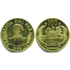 Парагвай 100 Guaranies 1996 год UNC