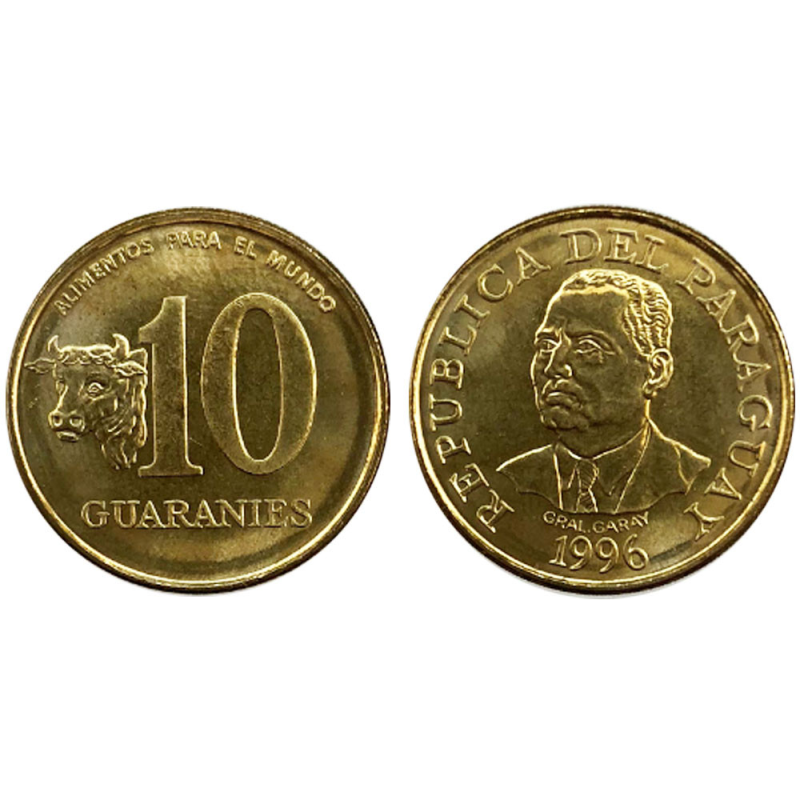 Парагвай 10 Guaranies 1996 год UNC Парагвай 10 Guaranies 1996 год UNC