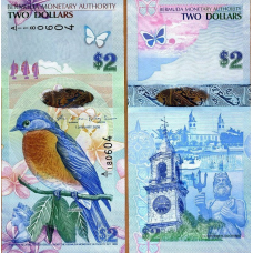 Bermuda Бермуди Бермудські Острови - 2 Dollars 2009 ( 2018 ) Prefix A/