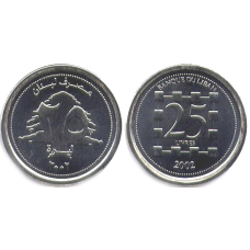 Lebanon Ліван 25 Pounds 2002 UNC