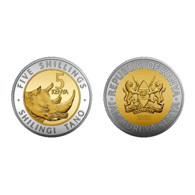 Kenya Кенія 5 Shillings 2018 UNC Kenya Кенія 5 Shillings 2018 UNC
