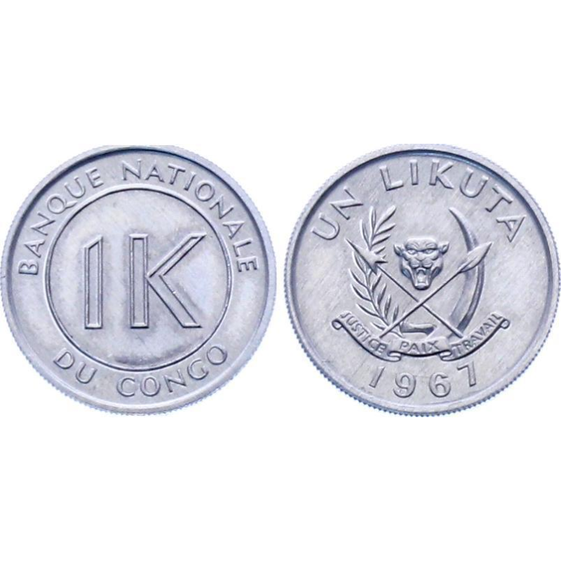 Congo Конго - 1 Likuta 1967 UNC Congo Конго - 1 Likuta 1967 UNC