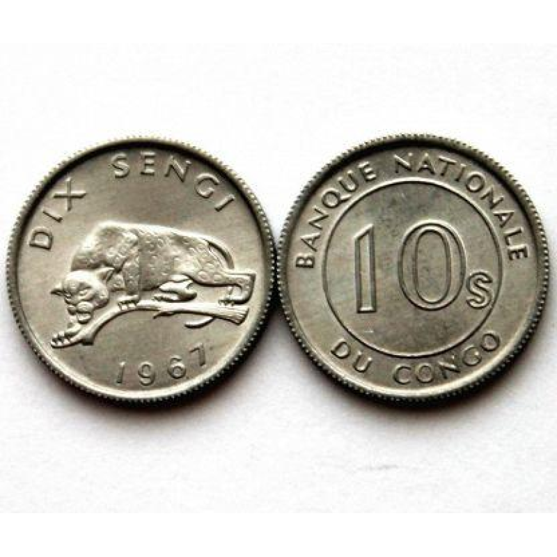 Congo Конго - 10 Sengi 1967 UNC Congo Конго - 10 Sengi 1967 UNC