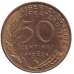 Монета 50 сантимів. 1962 рік, Франція. (3 складки на комірі). Монета 50 сантимів. 1962 рік, Франція. (3 складки на комірі).
