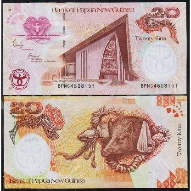 Папуа Новая Гвинея / Papua New Guinea 20 Kina 2008 Pick 36a UNC Папуа Новая Гвинея / Papua New Guinea 20 Kina 2008 Pick 36a UNC