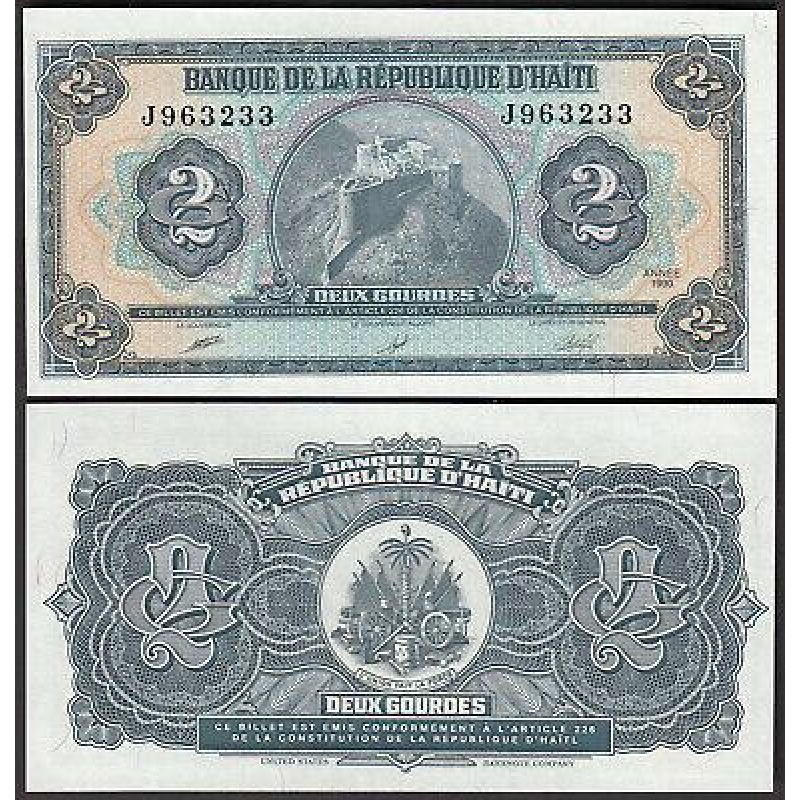 Гаїті Haiti - 2 Gourdes 1990 P. 254a UNC Гаїті Haiti - 2 Gourdes 1990 P. 254a UNC