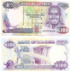 ЗАМБІЯ 100 квача 1991 рік UNC