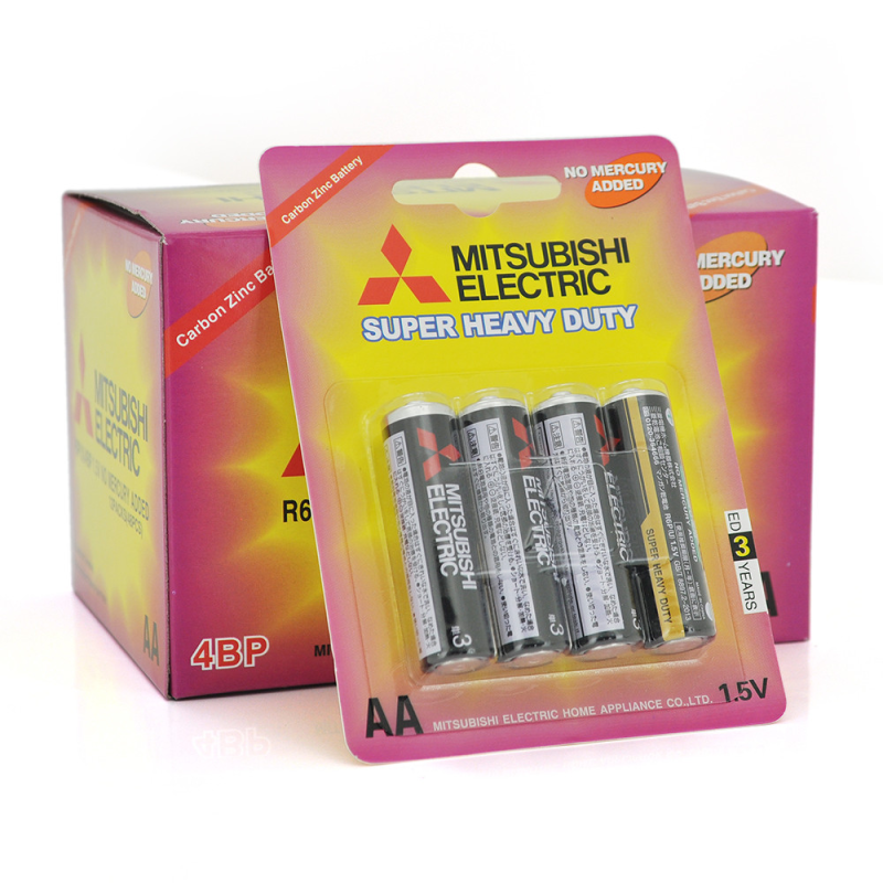 Батарейка Super Heavy Duty MITSUBISHI 1.5V AA/R6PU, 4pcs/card, 48pcs/inner box, 576pcs/ctn (комплект 4шт) Батарейка Super Heavy Duty MITSUBISHI 1.5V AA/R6PU, 4pcs/card, 48pcs/inner box, 576pcs/ctn (комплект 4шт)