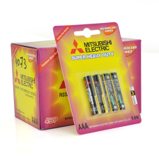 Батарейка Super Heavy Duty MITSUBISHI 1.5V AAA/R03, 4pcs/card, 48pcs/inner box, 576pcs/ctn (комплект 4шт)