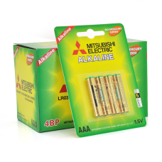 Лужна Батарейка MITSUBISHI 1.5 V AAA/LR03, 4pcs/card, 48pcs/inner box, 576pcs/ctn (комплект 4шт)