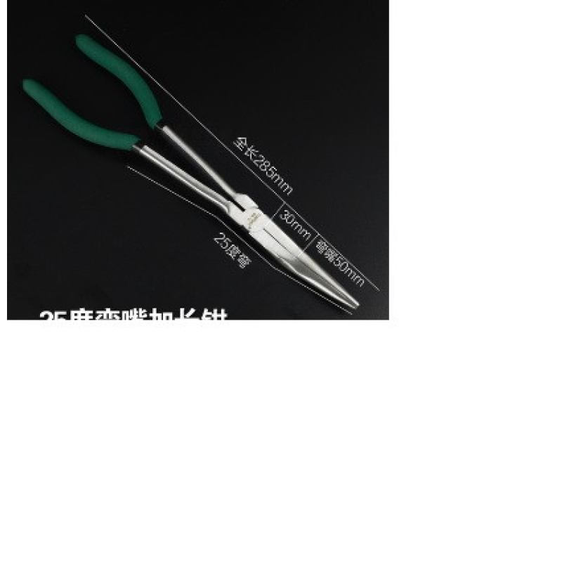 Довгогубці Tuochi Tools зігнуті, зелені ручки 285 х 30 х 50, 25 градусів Довгогубці Tuochi Tools зігнуті, зелені ручки 285 х 30 х 50, 25 градусів