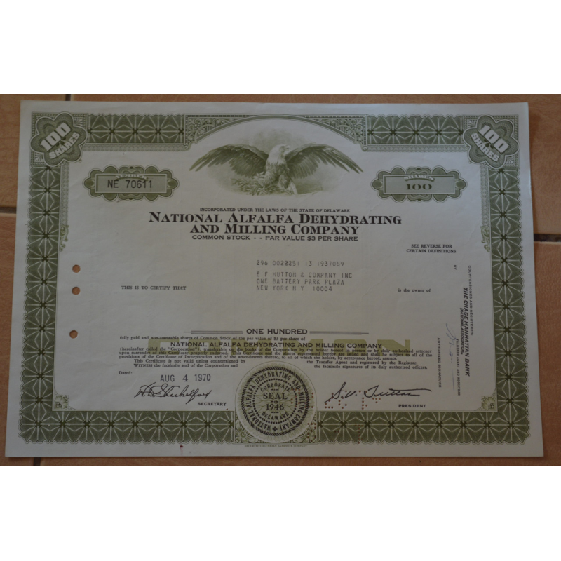 Акція. США. 1970 рік №70611 (3.35) Акція. США. 1970 рік №70611 (3.35)
