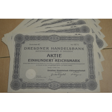 Акція. Німеччина. Dresdner Handelsbank 100reichmark 1938 рік aUNC-UNC (5 - 13)