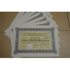 Акція. Німеччина. Zuckerfabrik Froebeln 400reichbank 1928 рік aUNC-UNC (5 - 17)