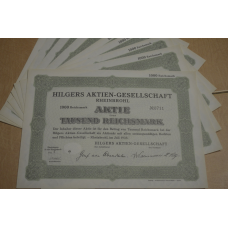 Акція. Німеччина. Hilgers Aktiengesellschaft--1000reichmark 1935 рік aUNC-UNC (5 - 20)