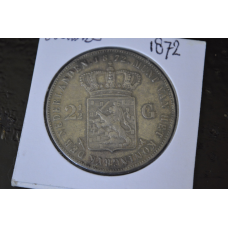 Нідерланди 2 1/2 гульдена 1872р срібло.