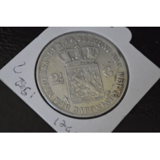 Нідерланди 2 1/2 гульдена 1852г срібло.