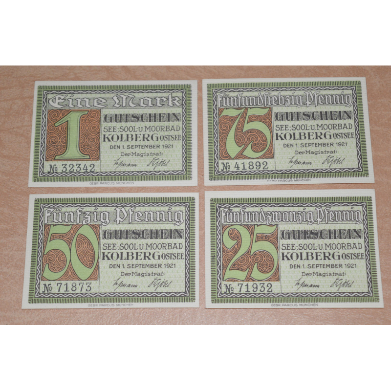 Німеччина. Нотгельд. 1 Mark 75,50,25 Pf 1921 року ( 1 )