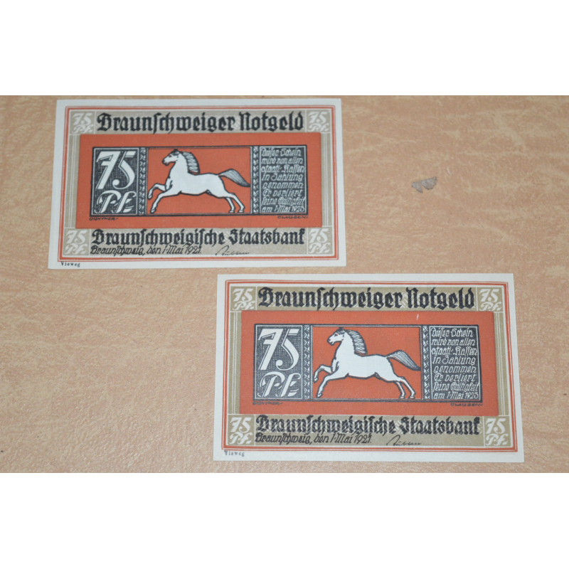 Німеччина. Нотгельд. 75 Pf 1921 року ( 1 ) Німеччина. Нотгельд. 75 Pf 1921 року ( 1 )
