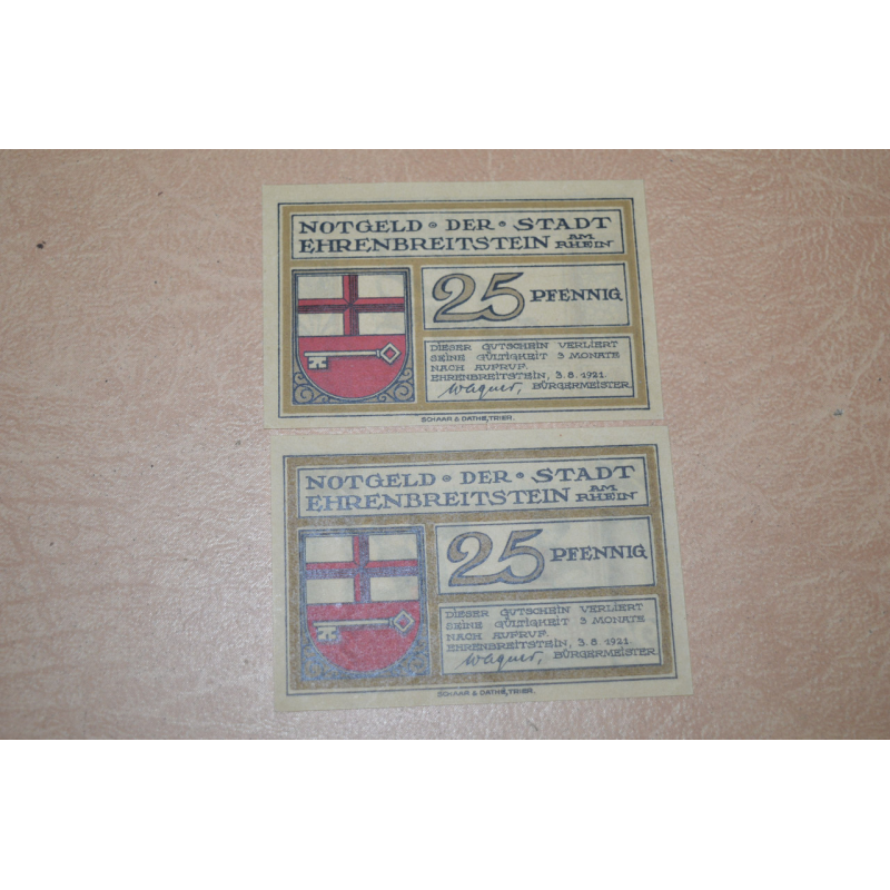 Німеччина. Нотгельд. 25 Pf 1921 року ( 1 ) Німеччина. Нотгельд. 25 Pf 1921 року ( 1 )
