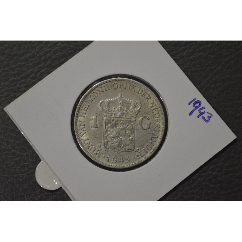 Нідерланди 1 гульден 1943 рік срібло (у холдере) Нідерланди 1 гульден 1943 рік срібло (у холдере)