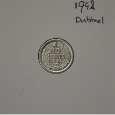 Нідерланди 10 центів 1942 р срібло (у холдере) стан