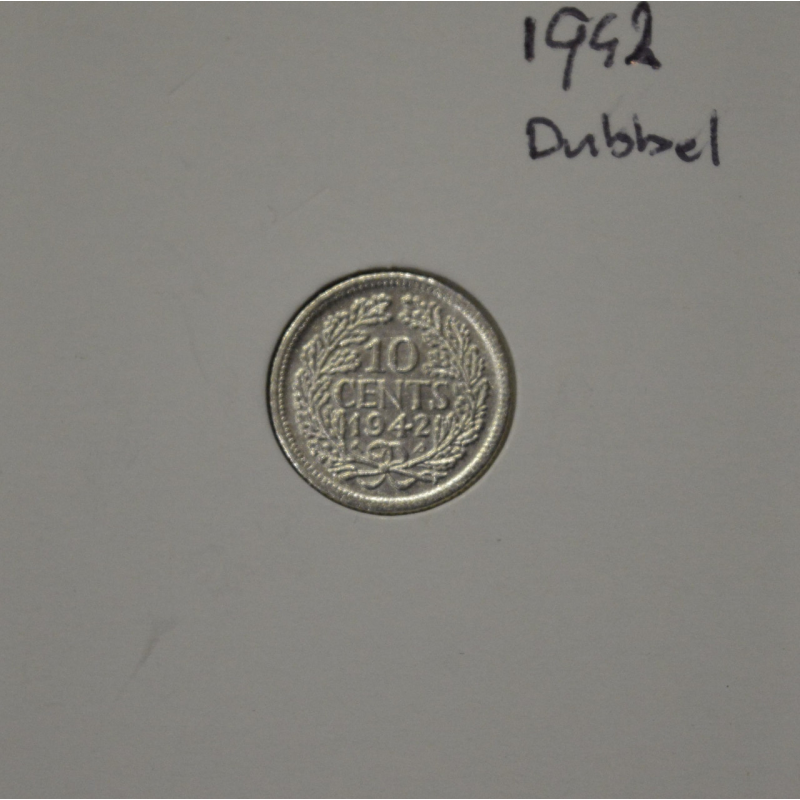 Нідерланди 10 центів 1942 р срібло (у холдере) стан Нідерланди 10 центів 1942 р срібло (у холдере) стан