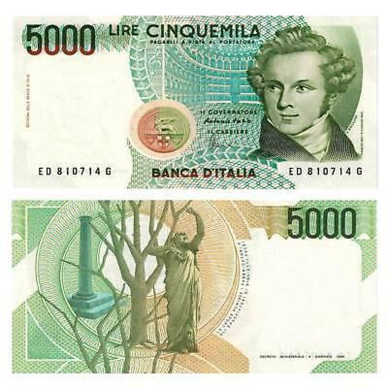 Італія / Italy 5000 Lire 1985 Pick 111c UNC Італія / Italy 5000 Lire 1985 Pick 111c UNC