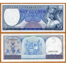 Сурінам/Suriname 5 Gulden 1963 Pick 120 UNC