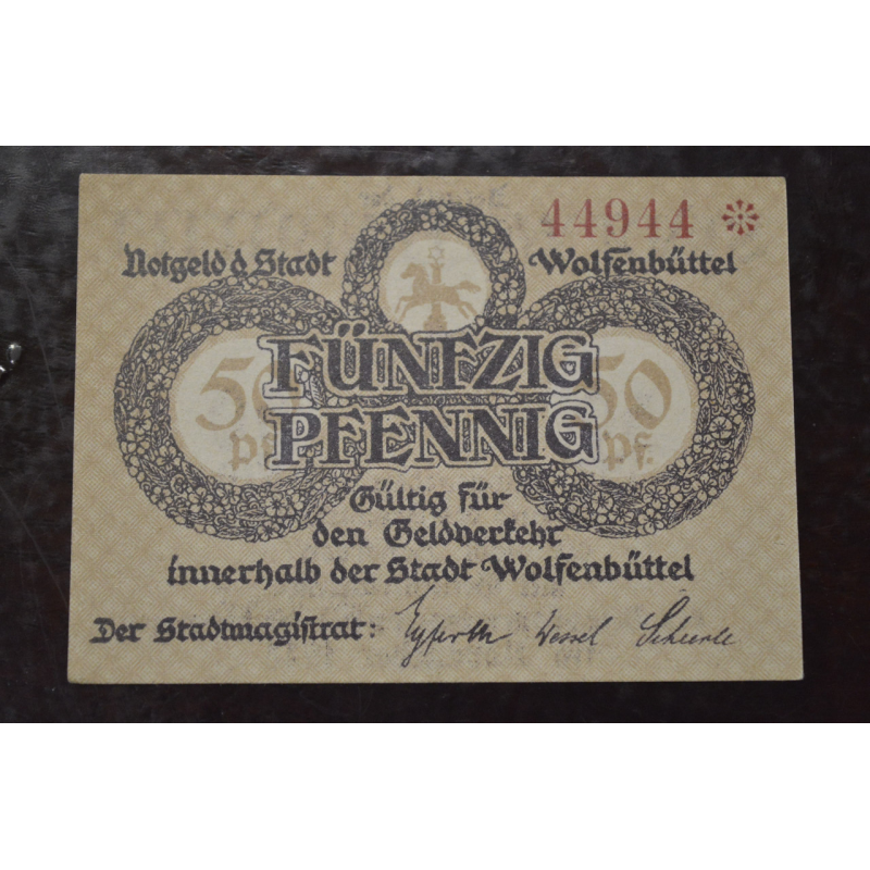 Німеччина Нотгельд Wolfenbuttel 50 Pf 1918( 2) Німеччина Нотгельд Wolfenbuttel 50 Pf 1918( 2)