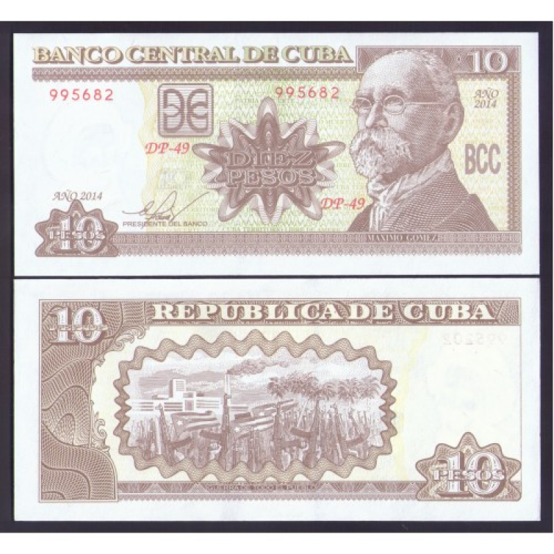 КУБА. 10 песо 2014р. UNC