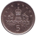 Монета 5 пенсів. 2002 рік, Великобританія. Монета 5 пенсів. 2002 рік, Великобританія.