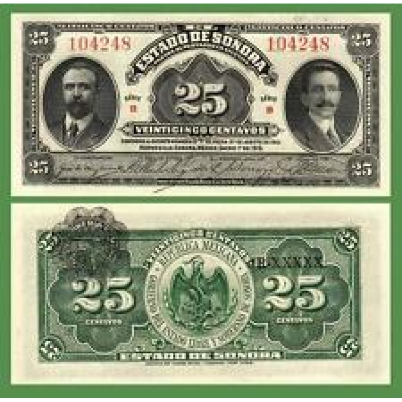 Мексика/Mexico 25 Centvos 1915 Pick S1069 UNC
