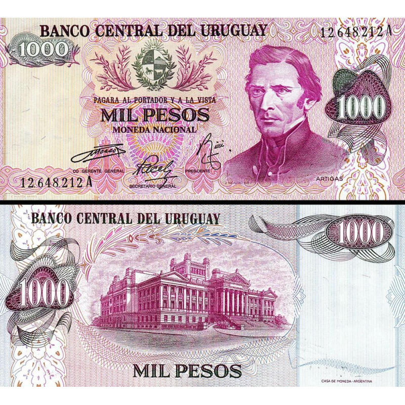Уругвай /Uruguay 1000 Pesos (1974) Pick 52 UNC Уругвай /Uruguay 1000 Pesos (1974) Pick 52 UNC