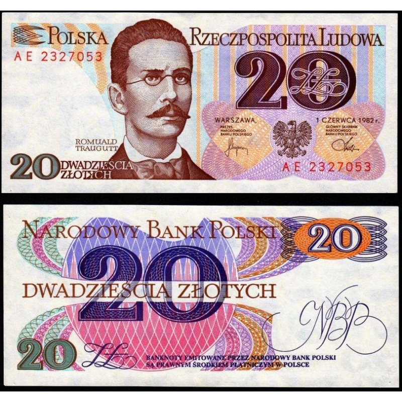 Польща 20 злотих 1982 UNC Польща 20 злотих 1982 UNC