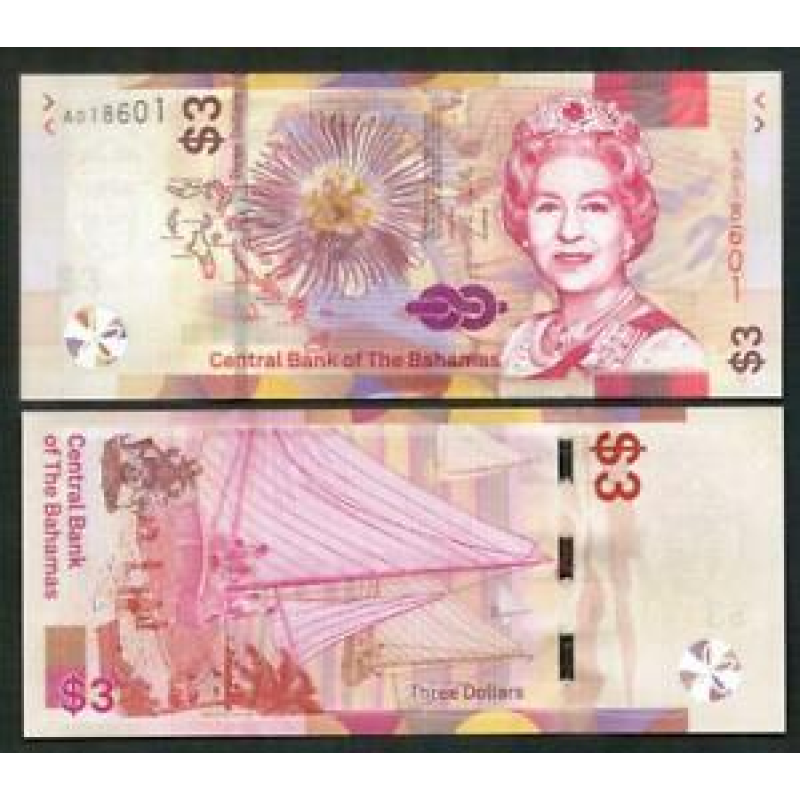 Багами / Bahamas 3 Dollars 2019 Pick New UNC Багами / Bahamas 3 Dollars 2019 Pick New UNC