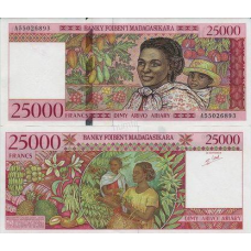 Мадагаскар 1998 25000 франків Р-82 UNC