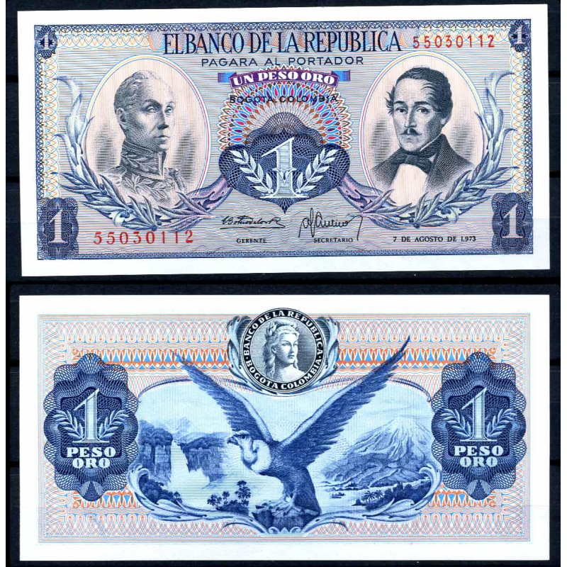Колумбія 1 песо 1973год unc Колумбія 1 песо 1973год unc