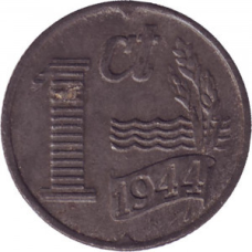 Монета 1 цент. 1944 рік, Нідерланди. (Цинк)