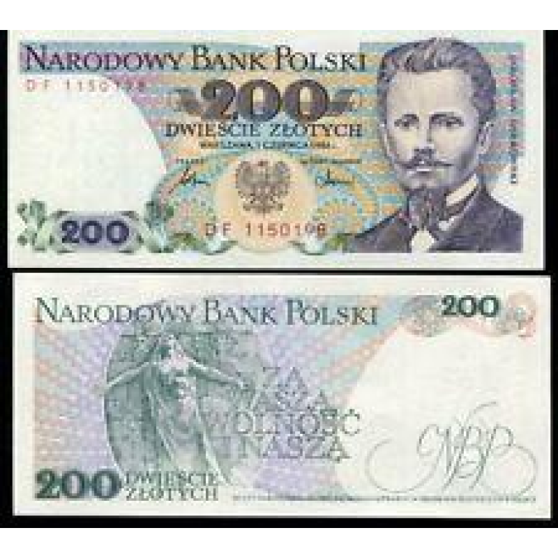 Польща / Poland 200 Zlotych 1986 Pick 144с UNC