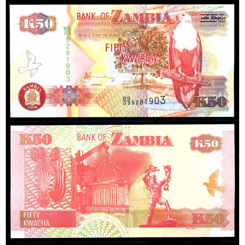Zambia Замбія - 50 Kwacha 2009 P. 37h UNC Zambia Замбія - 50 Kwacha 2009 P. 37h UNC