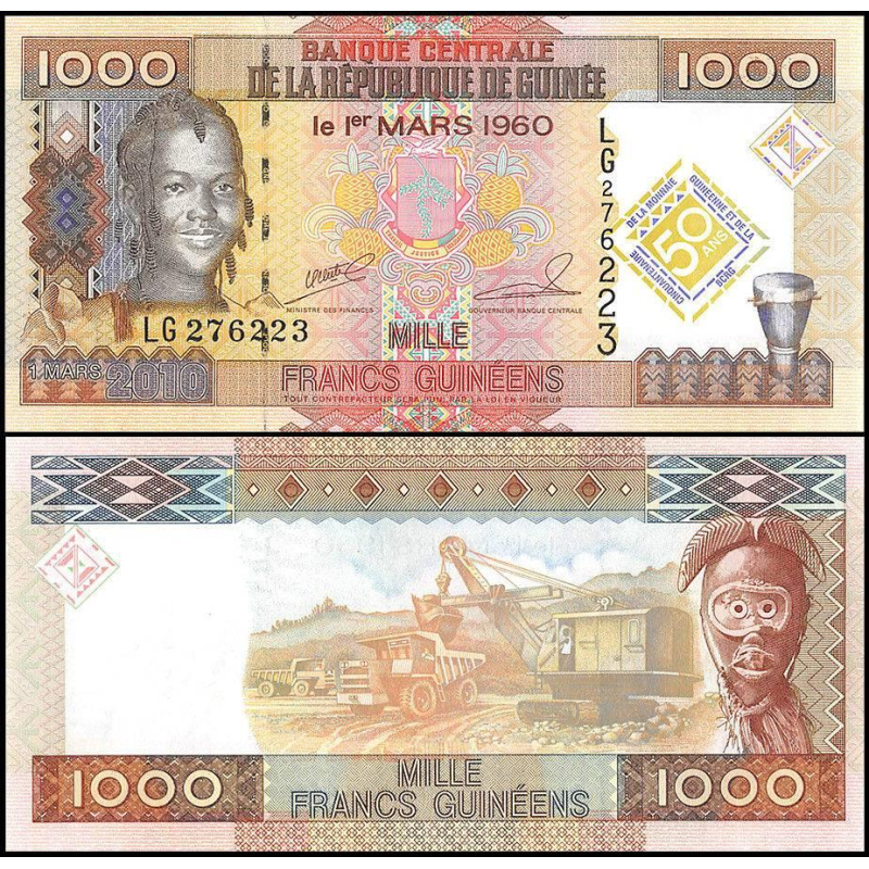 Guinea Гвінея - 1000 Francs 2010 UNC Guinea Гвінея - 1000 Francs 2010 UNC