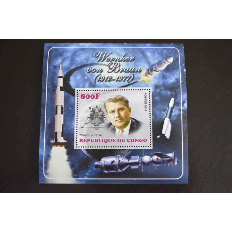 Конго. Космос. Марки. Блок. 2014 рік (З) Конго. Космос. Марки. Блок. 2014 рік (З)