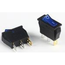 Перемикач KCD3-102/N, ON-OFF, 10А (3pin), 250V, синій