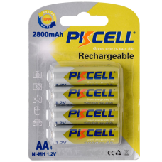 Акумулятор PKCELL 1.2 V AA 2800mAh NiMH Rechargeable Battery, 4 штуки на блістері